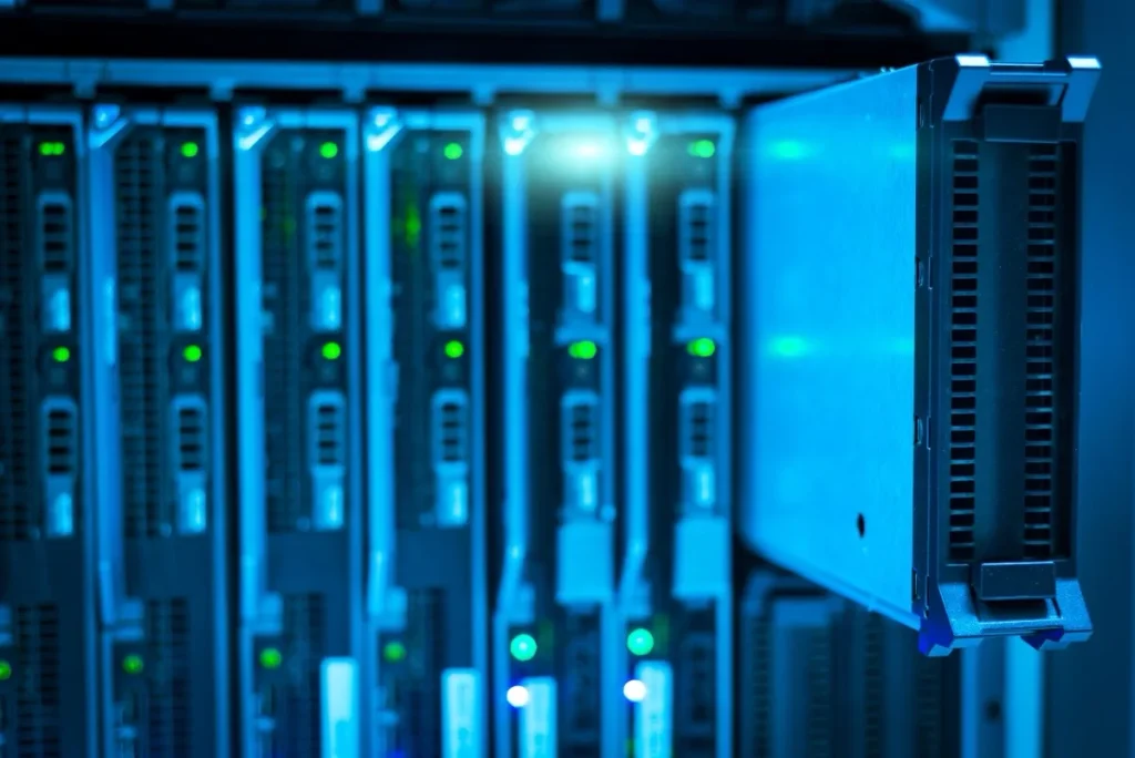 A server rack representing isolated, separated infrastructure